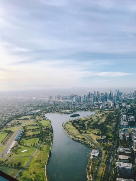 Vue aérienne de Melbourne en Australie